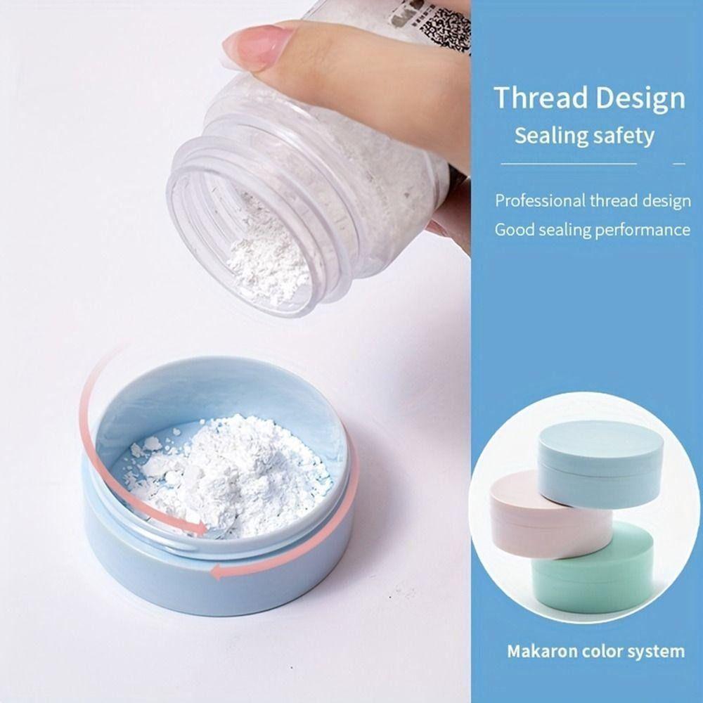 1Pcs Puff Powder Subpackage Empty Loose Powder Jars with Sifter Macaron Dispersion Powder Box White Cap Mini Cosmetics Container