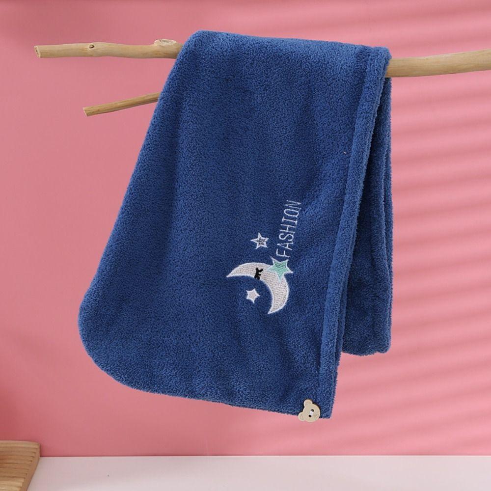 Embroidery Style Quickly Dry Hair Hat Soft Girls Cute Hair Towel Hair Care