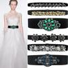 Crystal Rhinestone Elastic Waist Belt for Women's Dresses and Sweaters