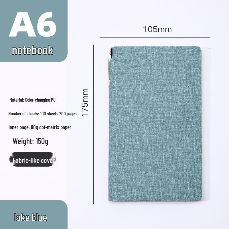 Simple A6 Leather Pocket Notebook with Pen Holder - Ideal for College Students & Business Diaries