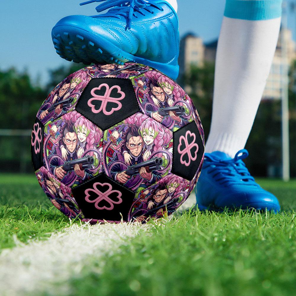 1pc Demon Slayer Kimetsu No Yaiba Soccer Ball Size 5 Indoor Soccer Ball Fashion Colorful Backyard Game - Great For Sports Fans Gift HE38