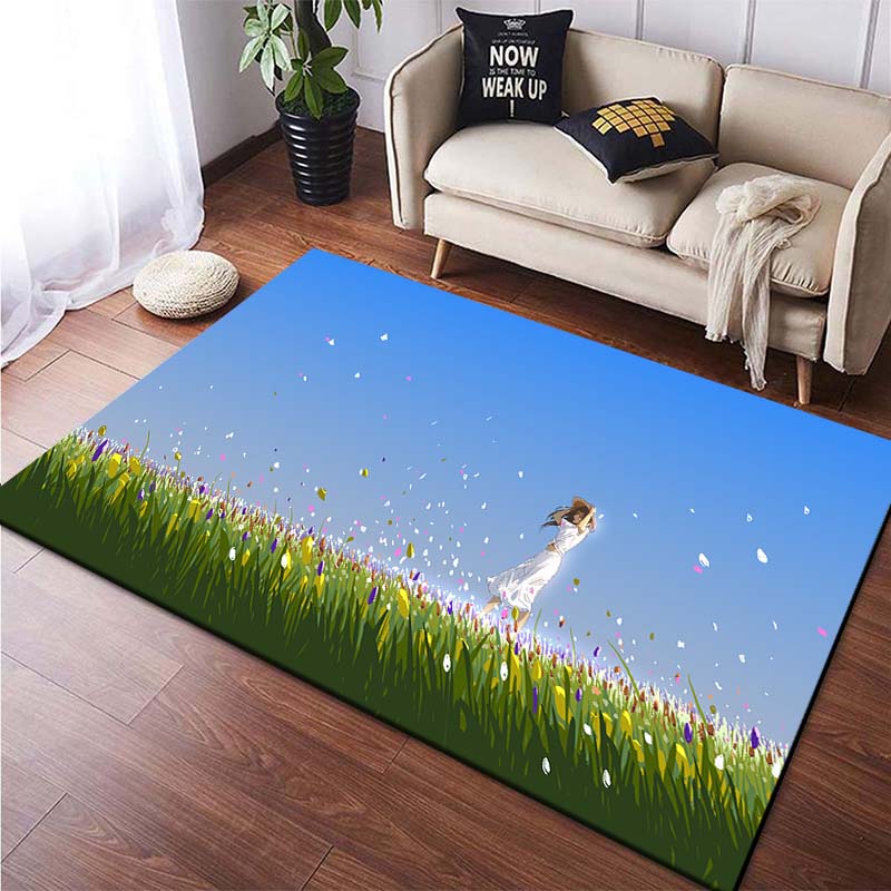 Japanische handgemalte Anime-Teppiche für Schlafzimmer Kinder Jungen- & Mädchenzimmerdekor Coole Fußmatten Wohnzimmerteppiche Rutschfeste Spielmatten