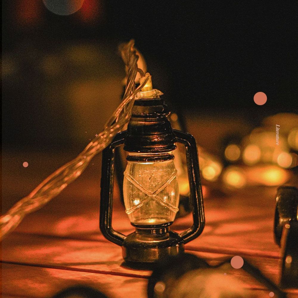 Outdoor Waterproof Kerosene String Lights String Lamp Camping String Lights Atmosphere Light