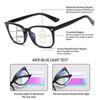 Multifocal Reading Glasses Readers Computer Anti Blue Light Ryrglasses Progressive Multifocus Eyewear for Women Men Square