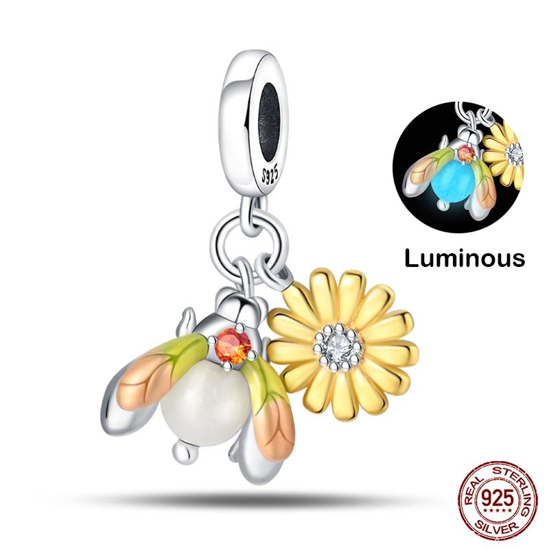 Copper Fashion Golden Sunflowers Heart Charms Beads Fit Qikaola Original Bracelets Luxury Party Diy Jewelry