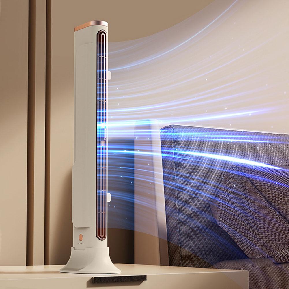 Bladeless Fan Space-Saving Air Condition Fan 3 Speed Quiet Desktop Cooling Fan Adjustable Vents Oscillating Fan for Bedroom Home