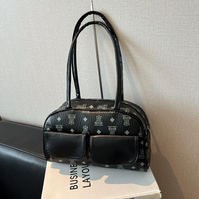 

Niche underarm bag women s new large-capacity retro simple commuter pillow bag fashionable versatile shoulder bag чёрный