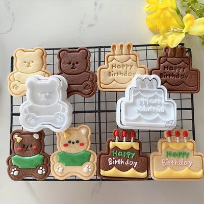 Kuchenform Ausstechformen Stempel Form Baby Geburtstag Niedlicher Bär Keksform Zuckerguss Keksausstecher Fondant Kuchenform Backwerkzeuge