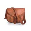 Handcrafted Brown Leather Crossbody Bag for Women – Vintage Goat Leather Shoulder Purse – Medium Size Travel & Daily Use Bag