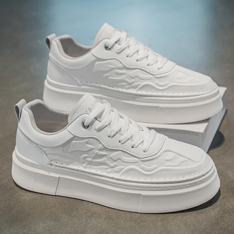 

Мужская обувь 2025 года, весна, новые повседневные кожаные белые туфли, мужские легкие туфли на платформе для спорта и отдыха на природе, модная обувь 39