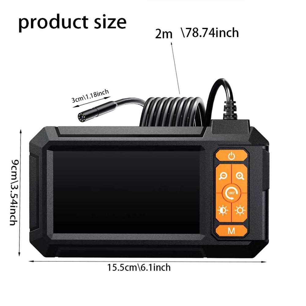 Industrial Endoscope Camera 4.3Inch Screen HD1080P USB 8MM Lens 8 LED 2M-10M Car Pipe Inspection Borescope Camera Waterproof 2m&8mm