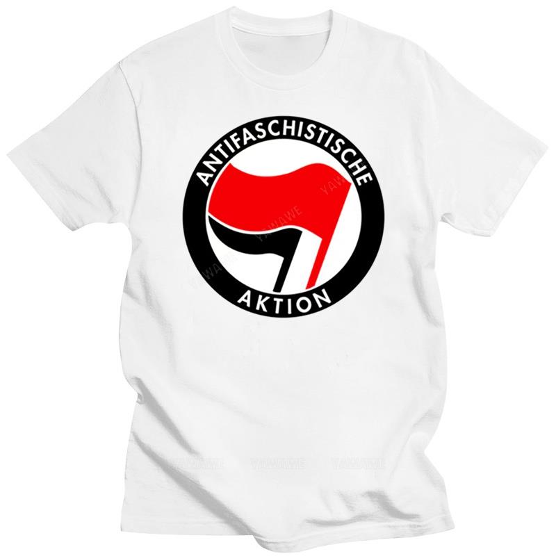 Pánske A Mužské Potlač Antifa Hip-hopové Tričko s Okrúhlym Výstrihom Krátky Rukáv Letné Ležérne Unisex Tričko pre tínedžerov bavlnené tričko módny top
