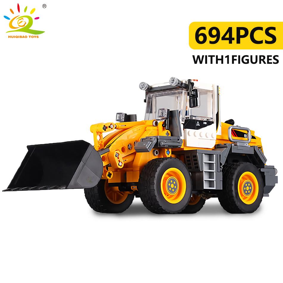 Engineering Truck Building Blocks Vehicle Excavator Bulldozer Crane Car Bricks City Construction Toys For Children Boys