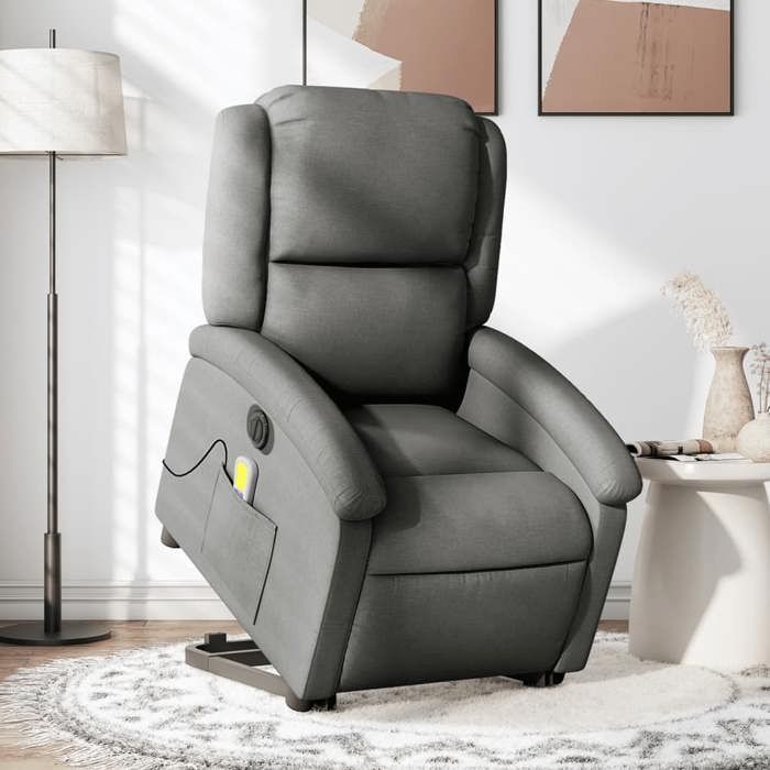 VidaXL Electric Massage Recliner, Relaxation Chair with Adjustable Backrest and Footrest, Seat of 3204201