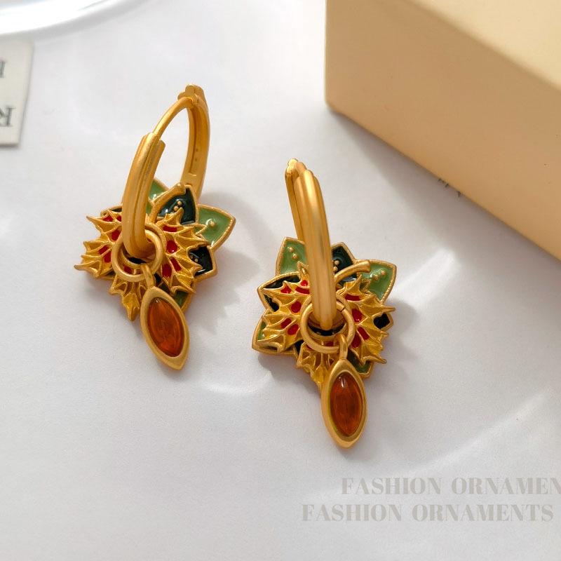 Malowane nauszne mankiety w stylu chińskim: Modne kolczyki color block z niszowym designem high-end