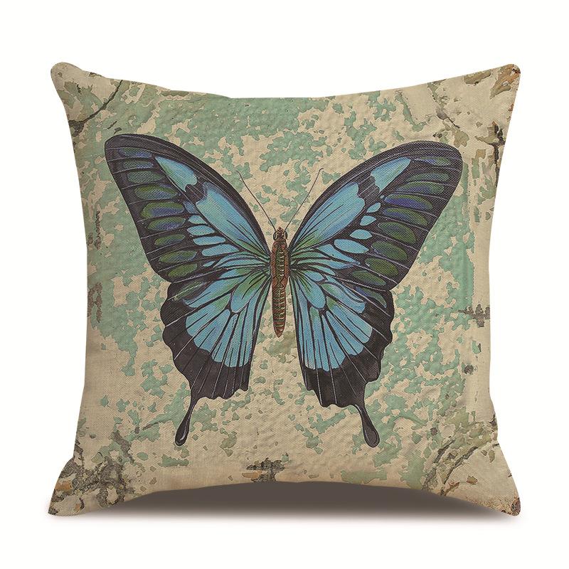 Linen Pillowcase Home Cute Butterfly Sofa Pillowcase Office Nap Pillow