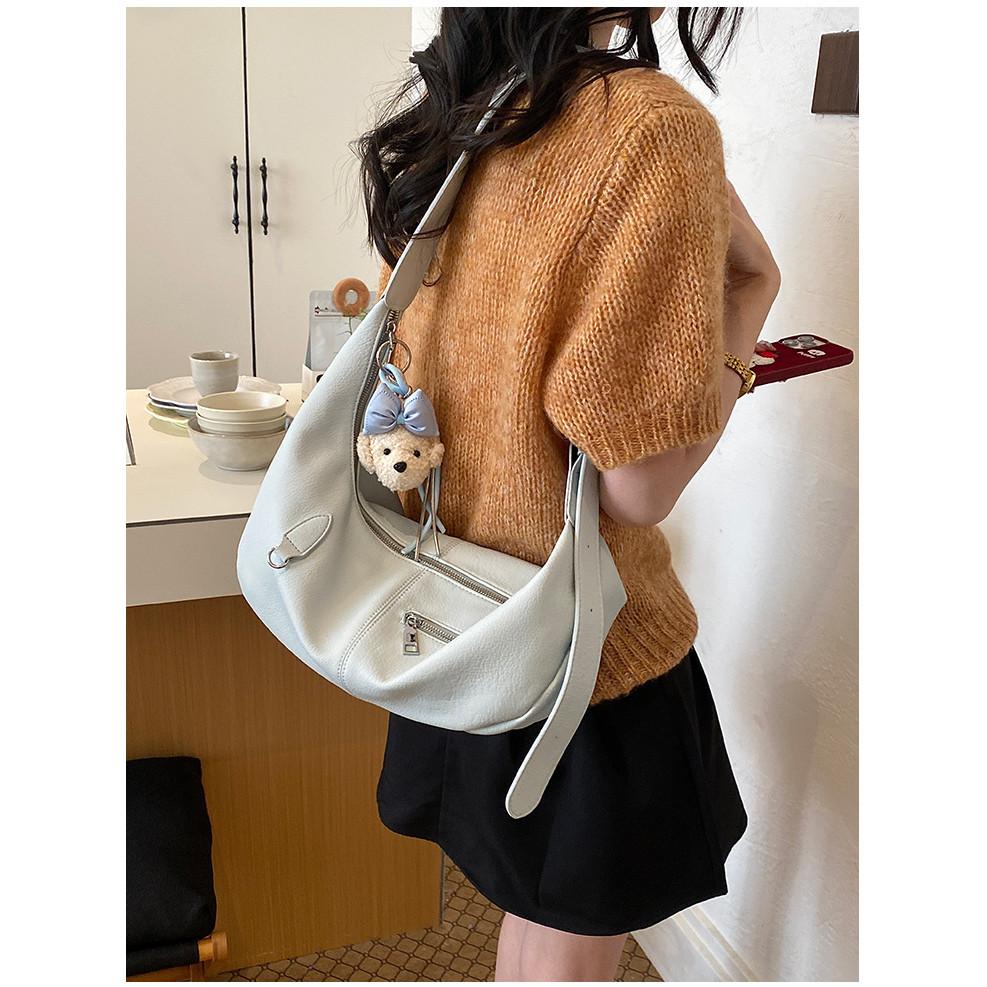 IELGY Simple Style Large-Capacity Tote Bag All-Match Commuter Shoulder Messenger Bag Casual