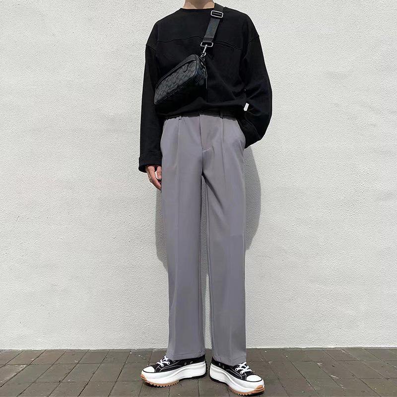 

Мужские черные драпирующиеся брюки свободного кроя - прямые, в японском стиле, для весны и осени, корейские повседневные брюки широкого кроя. XXXL темно-серого