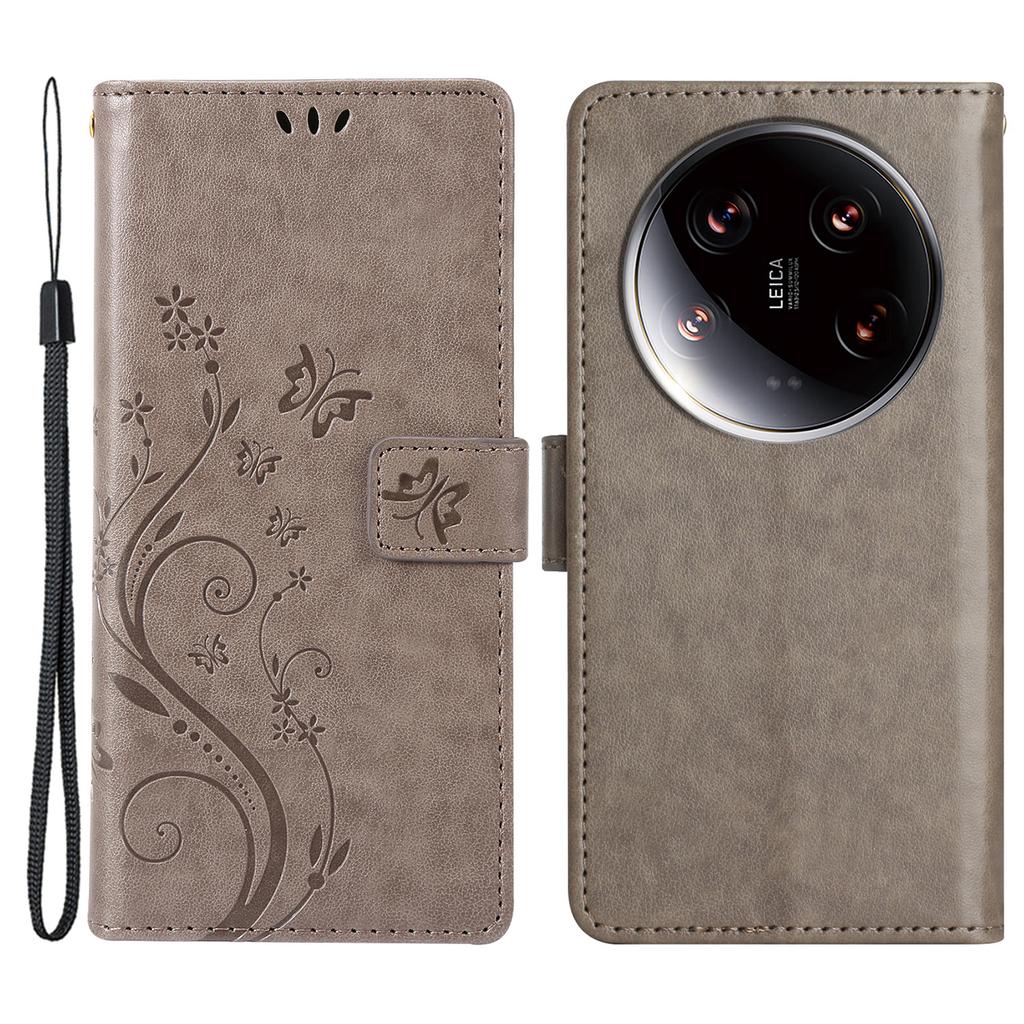 Für Xiaomi 14 Ultra Brieftaschen-Handyhülle Schmetterlingsmuster PU-Leder Klapphülle