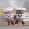 Plush Keychain Cute Cartoon Coffee Cup Pendant For Bag Decor And Gift Girls