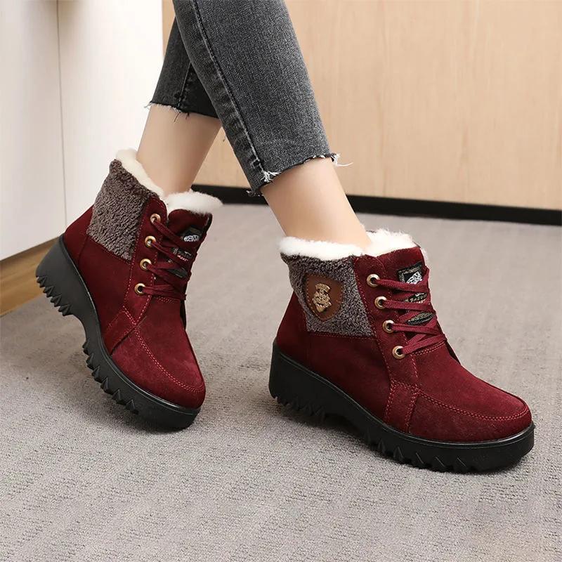 2026 New Fashion Versatile Comfortable Warm Plush and Thickened Short Boots Korean Edition Snow Boots Mom Cotton Shoes
