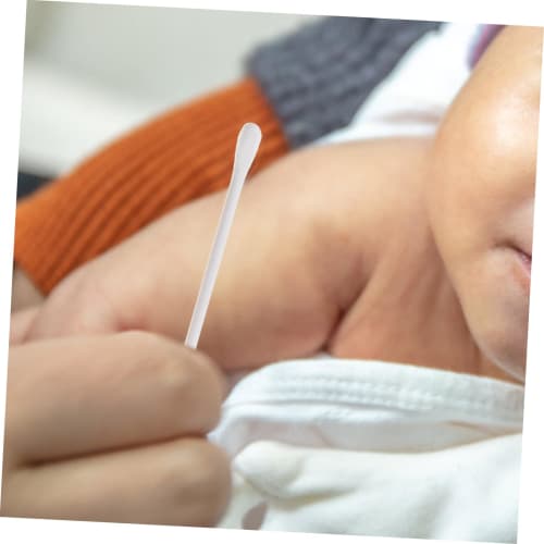 MUSISALY Natural Baby Cotton Swabs, 400 Round Spiral Head Swabs for Baby's Ears, 2 Boxes