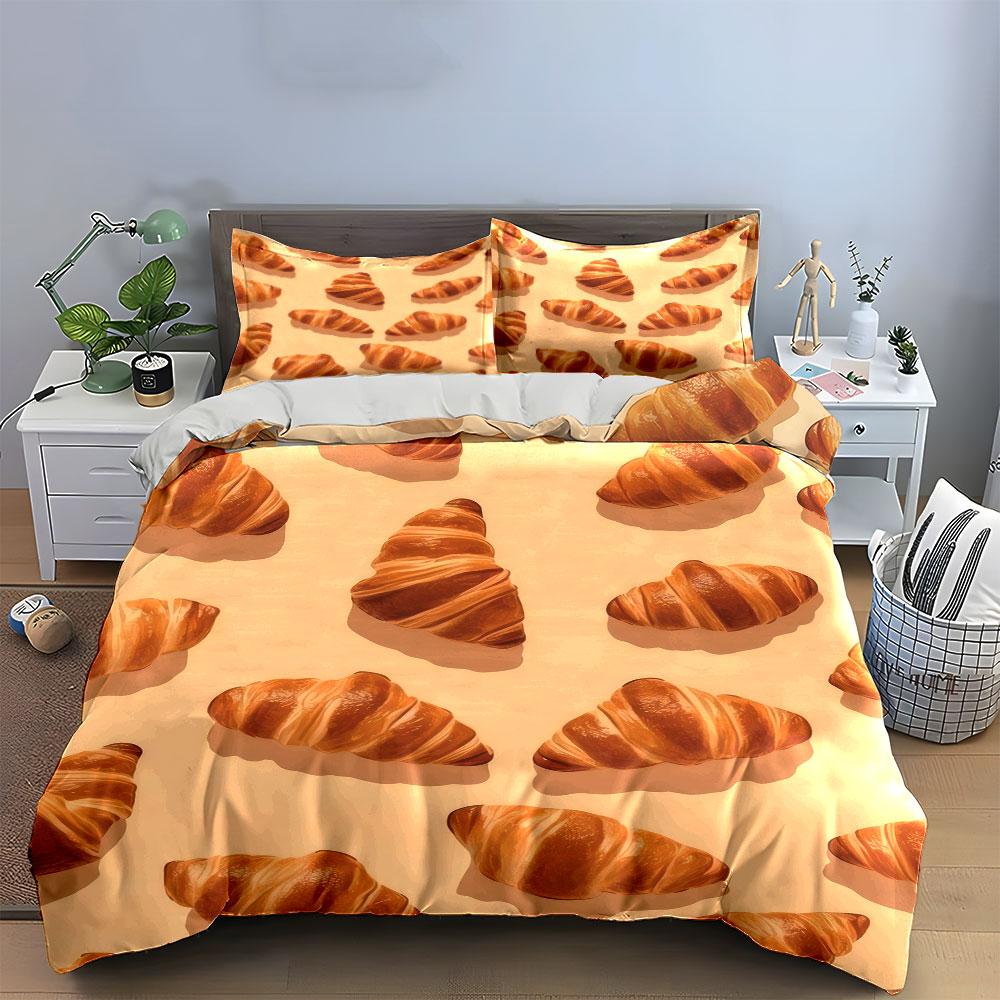 Bakery Themed Home Decor Set Soft Comfortable Duvet Cover Bedding Set Included 1*Duvet Cover & 2*Pillowcases, Gift