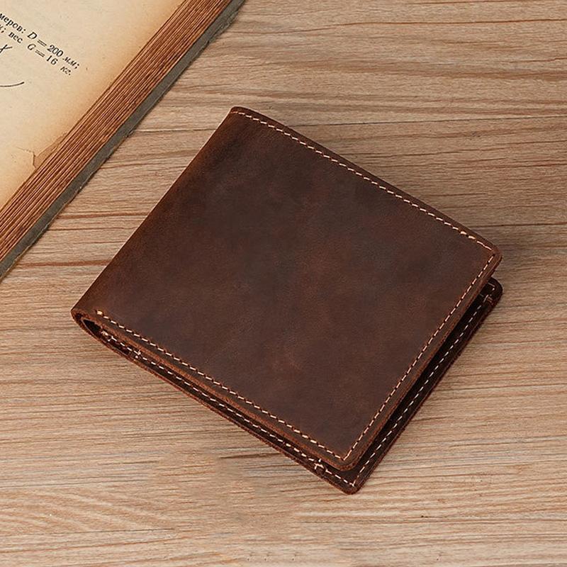 100% Genuine Leather Wallet for Men with Coin Pocket 9.2*11.3cm