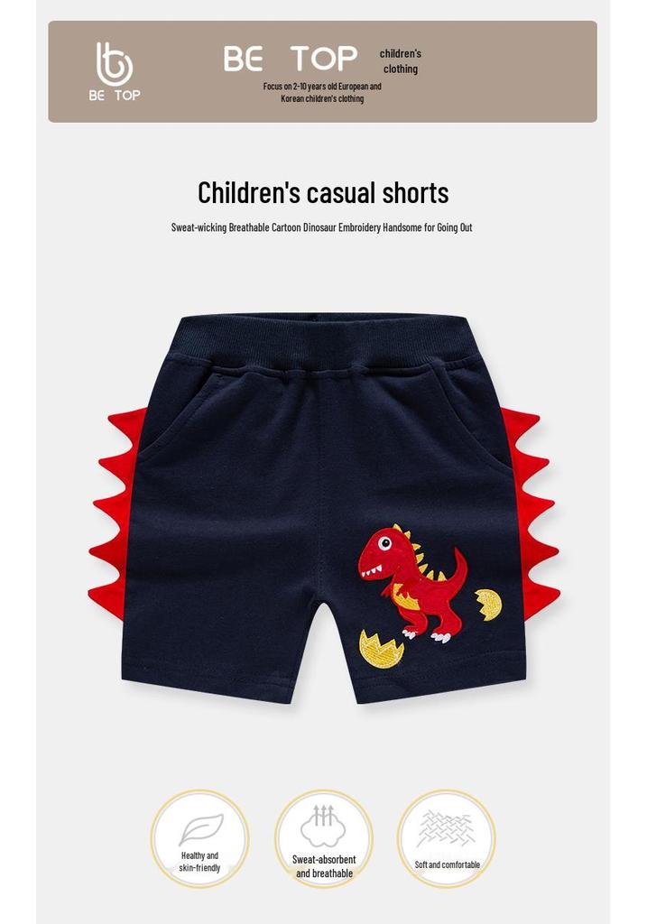 Betop Kids' Korean Style Summer Cartoon Capri Shorts for Boys