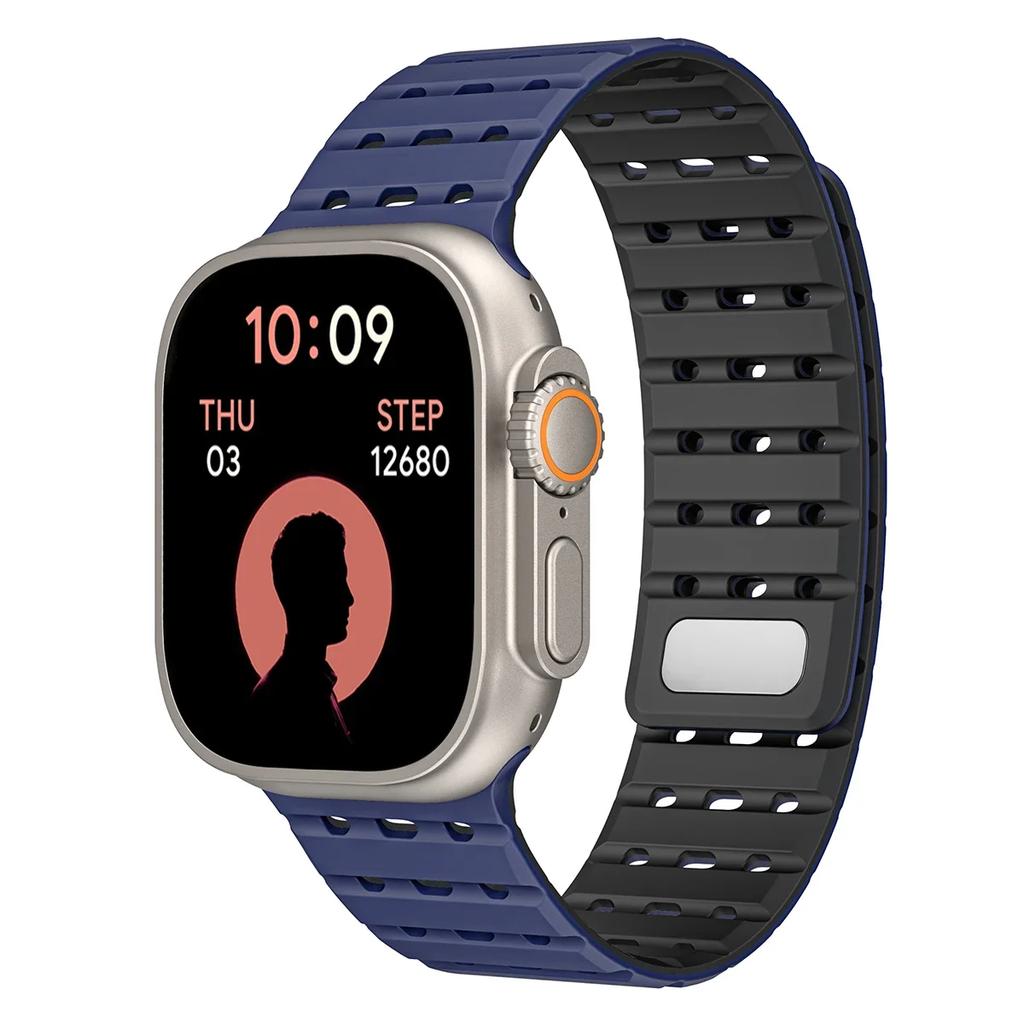 Silicone Magnetic Strap for Apple Watch Series 38 40 41 42 44 45 49 46 Sports Breathable Wristband iWatch S Ultra S-10 9 8 7 6 5