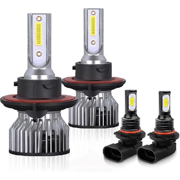 Compatible For Ford F150 2015 2016 2017 2018 Bulbs, 9005 High Beam + H11 Low Beam + 9140 Fog Light Bulbs Combo, 600% Brightness 6500K White, Plug
