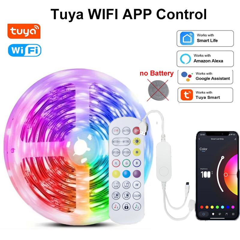 WS2812B RGBIC 5050RGB LED-Streifenlicht App-Steuerung Lauflichteffekte Flexibles Band Diodenband TV-Hintergrundbeleuchtung Raumdekoration