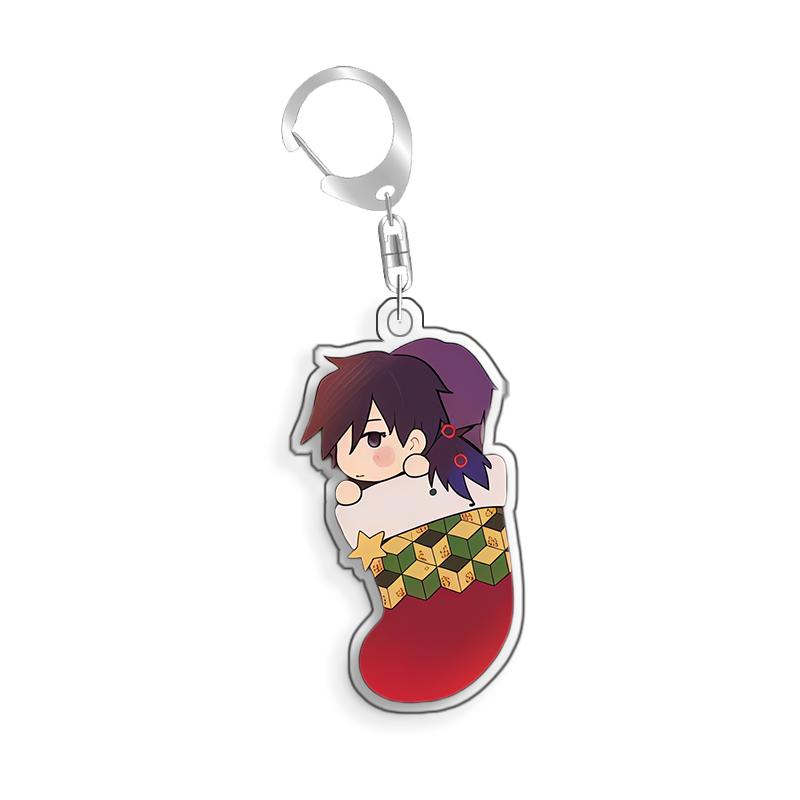 For Demon Slayer Genya Shinazugawa Tsuyuri Kanao Rengoku Kyojuro Acrylic Selfmade Cartoon Anime Keychain Pendant Toy Gift 5cm
