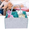 Baby Diaper Organizer Multiple Compartments Mommy Handbag Felt Travel Makeup Holder(Light GrayGreen