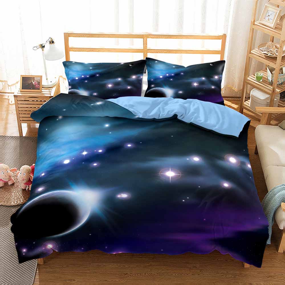 Bedclothes Galaxy Universe Bedding Duvet Cover Pillowcases For Boy Full Queen Bed Set Luxury 2/3Pcs Bedroom Bedding Sets Quality