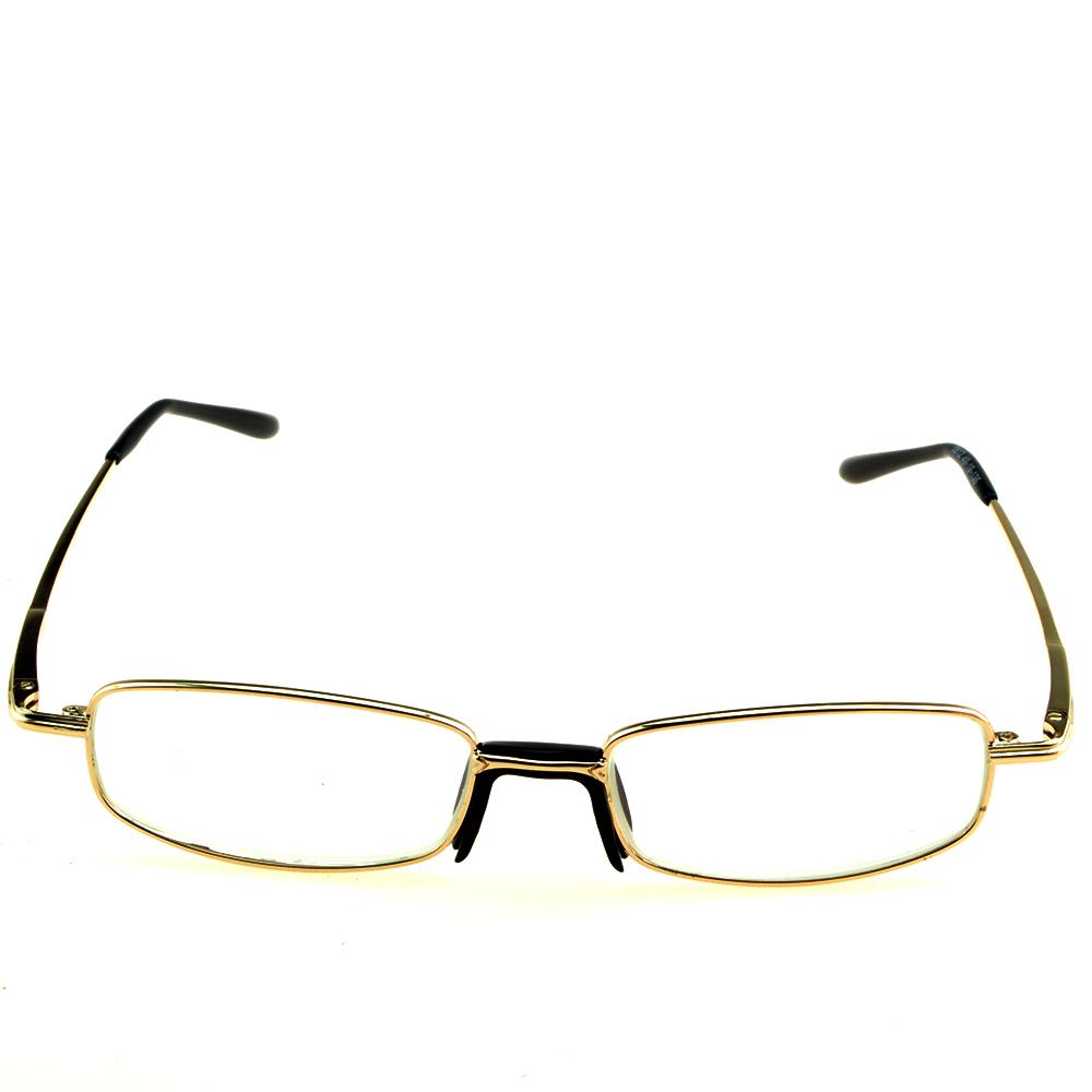Clara Vida Gold Narrow Metal Frame Mineral Crystal Lenses Reading Glasses For Men Women +1 +1.5 +2 +2.5 +3 +3.5 +4