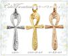 [Aloha Lokahi] Hawaiian Jewelry Necklace, Stainless Steel, Surgical Stainless Steel, Yellow Gold, Ankh, Cross, Scroll, with Cable Chain, 50cm