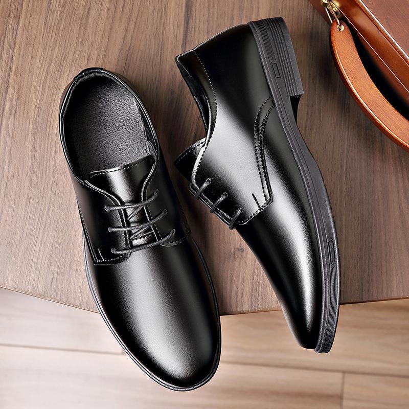 Herren Business Lederschuhe Herren formelle Kleidung Jugend Plateau niedrig Absatz Supermarkt Freizeit Koreanische Version trendy Britischer Stil Herrenschuhe