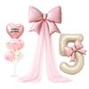 40 Inch Large Number Balloon Set DIY Bowknot Design Foil Balloon Set  Party Atmosphere Setup
