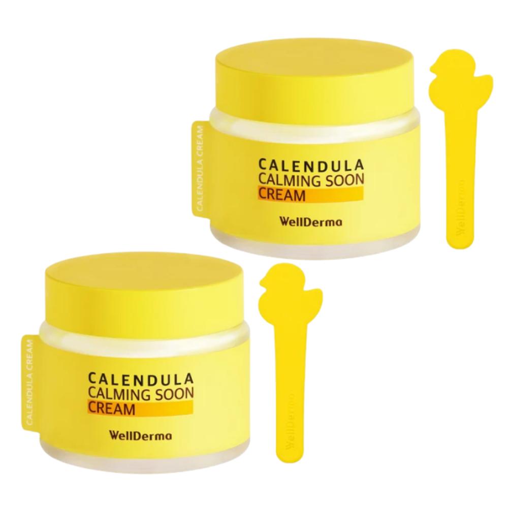 

WellDerma / Calendula Calming Pure Moisture Cream / 80ml 1+1 Set / Soothing & Hydrating Care / Made in Korea