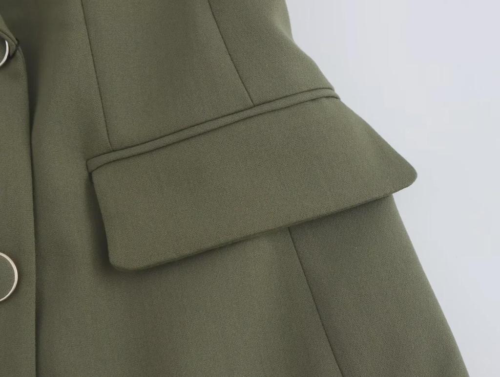 Women's Double-Breasted Shoulder Pad Suit Jacket and Trousers Set