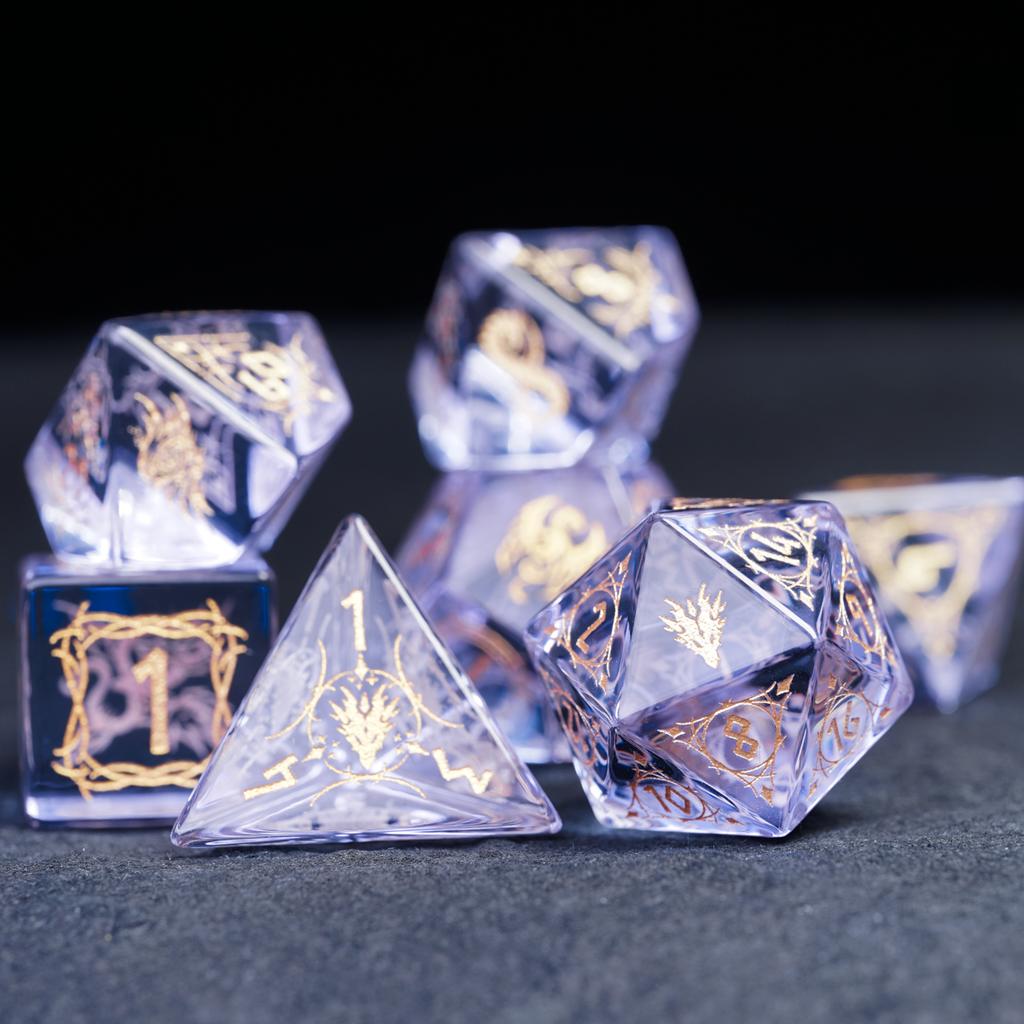 Light Purple Crystal Dice, DND Studio, COC Running Group Dund Running Group, Cthulhu Running Group, 20-sided Dice