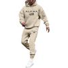 Men's Printed Hooded Sweatshirt And Sweatpants Casual Sports Suit