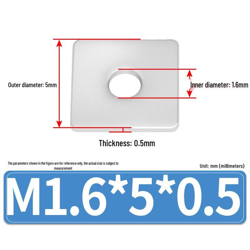 304 Stainless Steel Thickened Square Flat Washers M4-M24