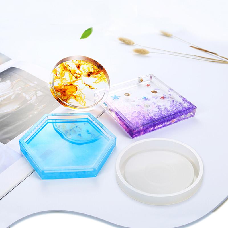 Coaster Resin Silicone Cup Mat Pad Mold Jewelry Making Epoxy Mould Tool Craft