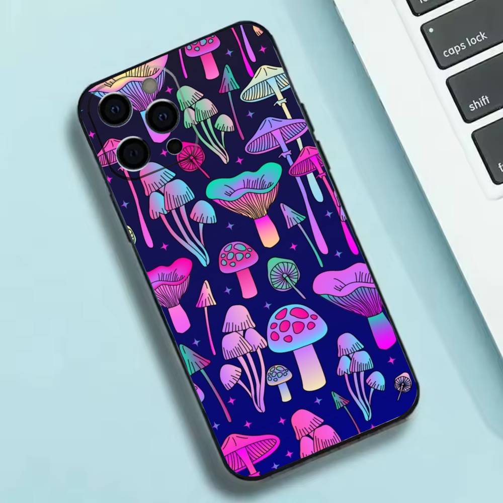 Trippy Psychedelic Mushrooms Phone Case Silicone Soft For IPhone 17 16 15 14 13 12 11 X XR Plus Pro Max Plus