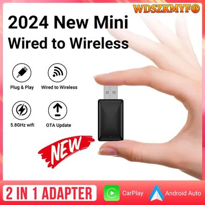 NEW 2in1 Wireless CarPlay Android Auto Wireless Adapter Smart USB Dongle Mini Box Plug And Play WiFi Fast Connect