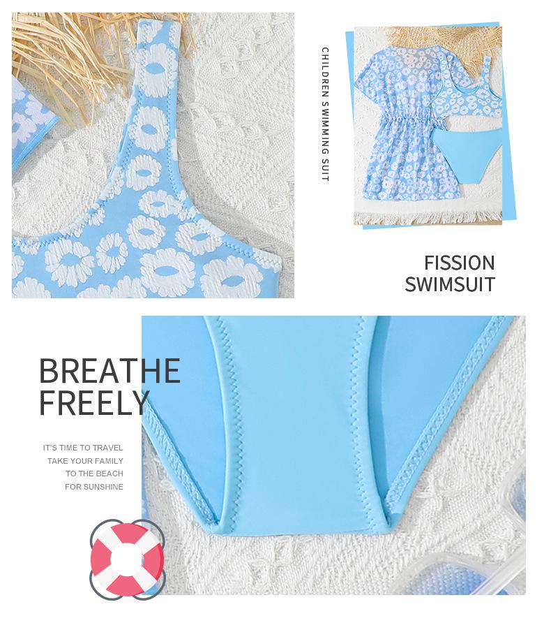 2025 Child's Three-Piece Floral Swimsuit Set – Girls' Split Swimwear for Ages 6-14