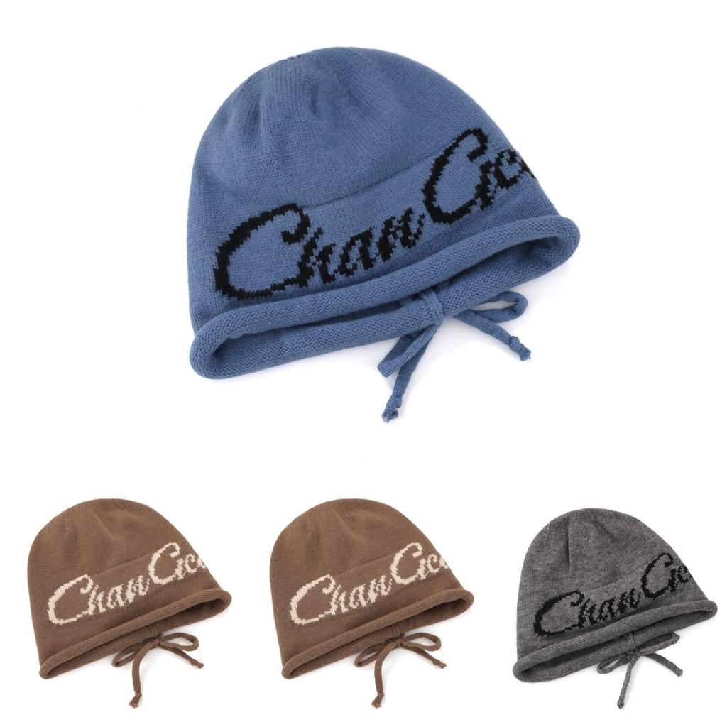Womens Acrylic Letter Beanie Knitted Cap With Thermal Insulation And Casual Style For Autumn And Winter Seasons