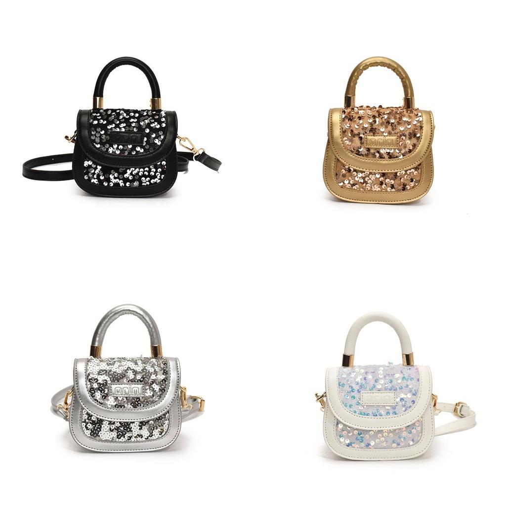 Lightweight Girls Handbag With Sequin Design And Synthetic Leather For Kindergarten Accessories